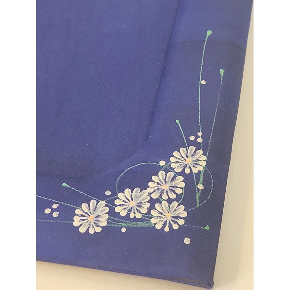 Vtg Chiang Mai Thailand Fabric Picture Frame Hand Painted Royal Blue 5x7 Read